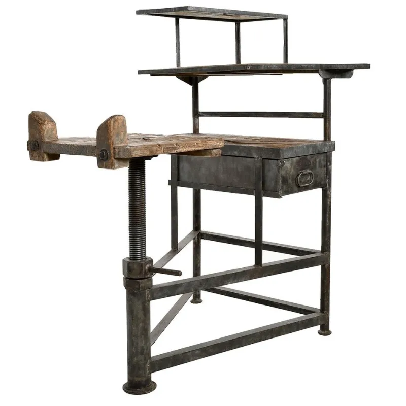 Pamono Antique Sculptor's Worktable in Wood & Metal> Worktables & Workbenches