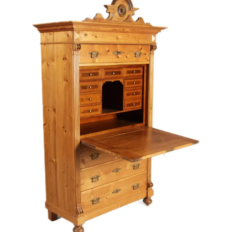 Pamono Antique Secretaire in Softwood, 1880> Secretaires
