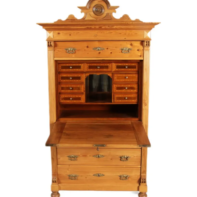 Pamono Antique Secretaire in Softwood, 1880> Secretaires
