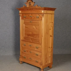 Pamono Antique Secretaire in Softwood, 1880><noscript><img width=