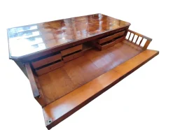 Pamono Antique Secretaire with Drop-Leaf Top Drawer and Internal Drawers in Briar Root, 1890