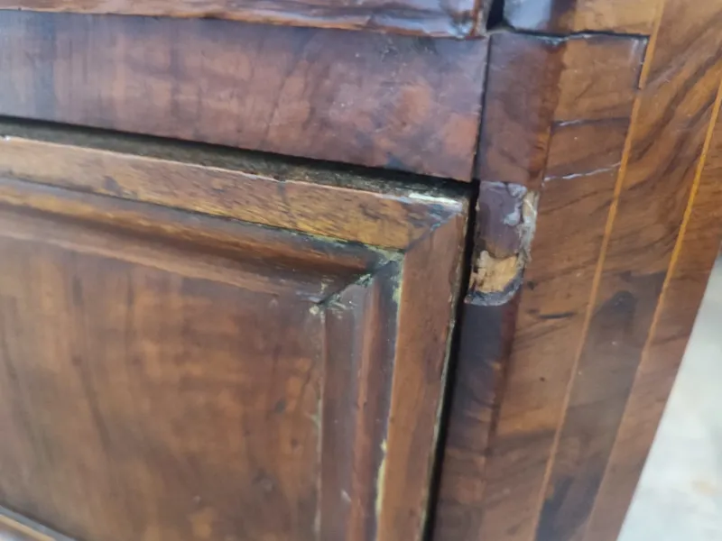 Pamono Antique Secretaire with Drop-Leaf Top Drawer and Internal Drawers in Briar Root, 1890
