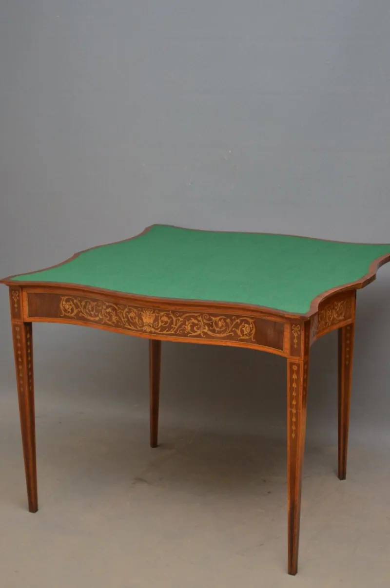 Clearance Pamono Antique Sheraton Style Card Table