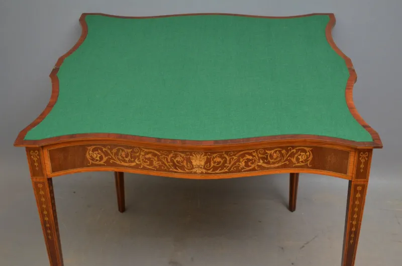 Clearance Pamono Antique Sheraton Style Card Table