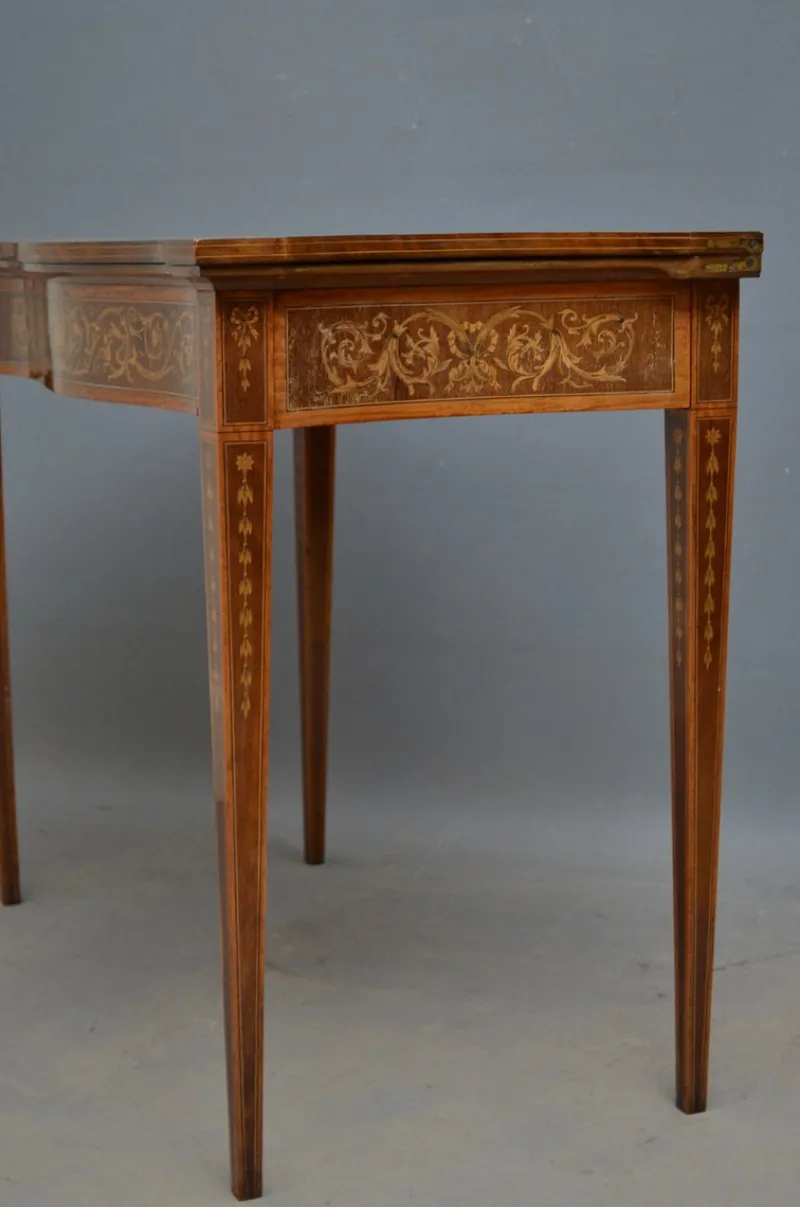 Clearance Pamono Antique Sheraton Style Card Table