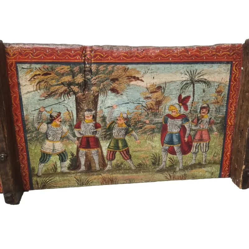 Pamono Antique Sicilian Painted Wainscot, 1800s