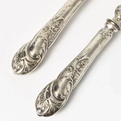 Pamono Antique Silver and Faux Ivory Salad Serving Set, 1890s, Set of 2><noscript><img width=
