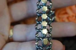 Pamono Antique Silver and Rose Gold Link Bracelet, 1890s><noscript><img width=