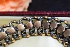 Pamono Antique Silver and Rose Gold Link Bracelet, 1890s><noscript><img width=