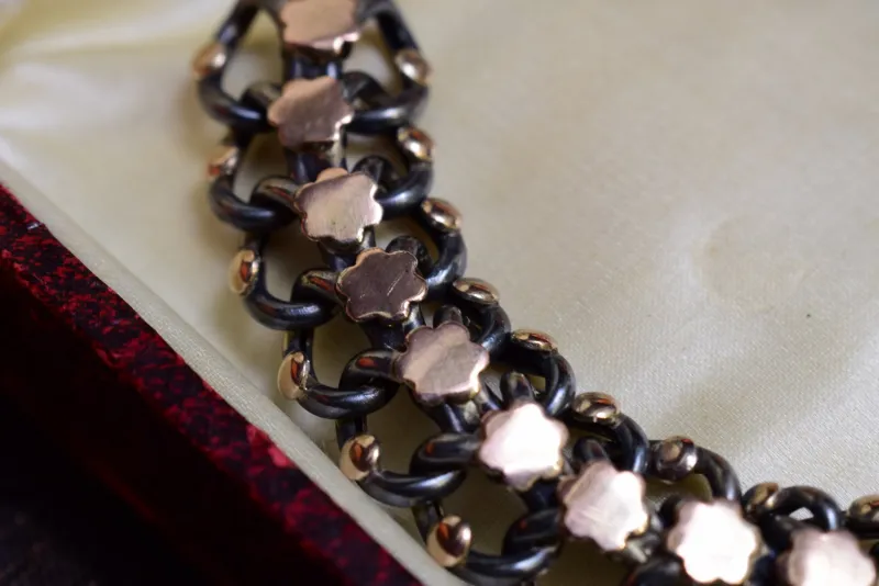 Pamono Antique Silver and Rose Gold Link Bracelet, 1890s> Bracelets