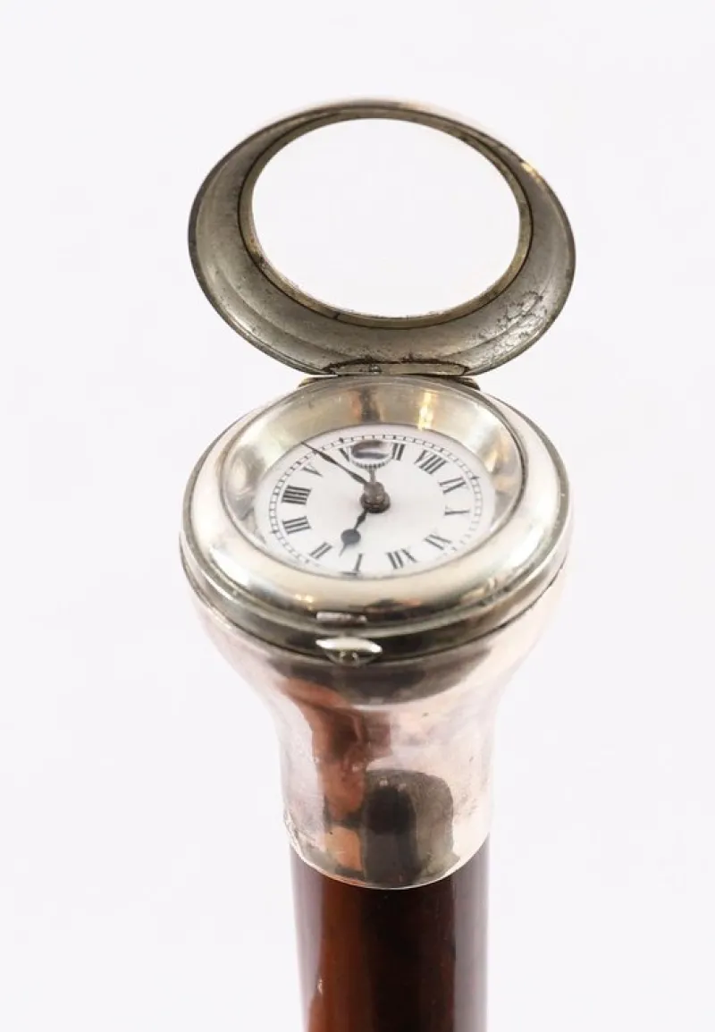Pamono Antique Silver and Snakewood Watch Opera Cane, 1800s> Watches
