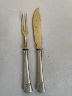 Pamono Antique Silver Fruit Cutlery Set by Alfred Pollak, Set of 16><noscript><img width=
