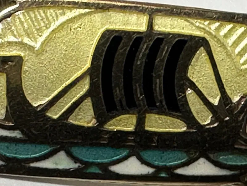 Pamono Antique Silver Gilt and Enamel Viking Ship Brooch by Gustav Gaudernack, 19th Century> Brooches