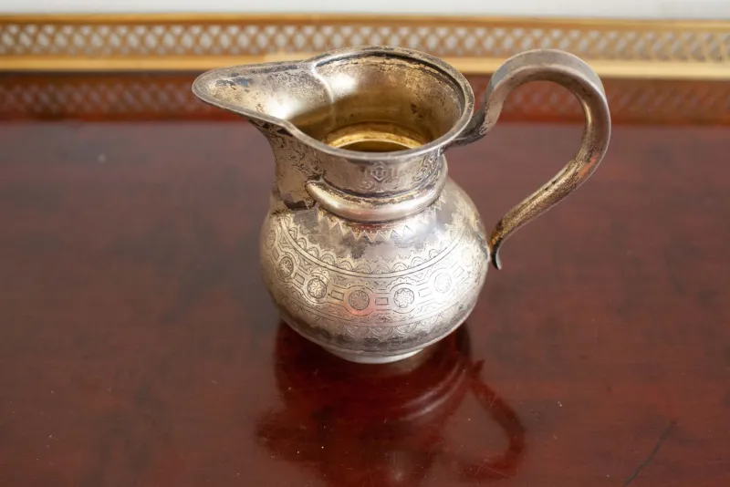 Hot Pamono Antique Silver Milk Jug
