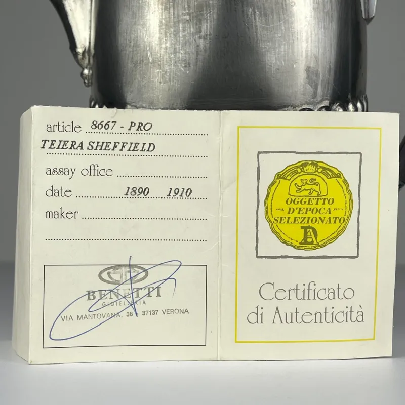 Pamono Antique Silver Plated Coffee Pot by Sheffield, 1890s> Coffee & Tea Service