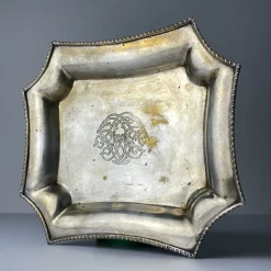 Pamono Antique Silver Plated Tray by Queen Victoria Sheffield, 1890s><noscript><img width=