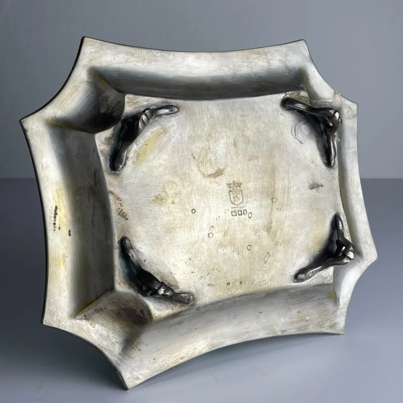 Pamono Antique Silver Plated Tray by Queen Victoria Sheffield, 1890s> Trays