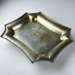 Pamono Antique Silver Plated Tray by Queen Victoria Sheffield, 1890s><noscript><img width=