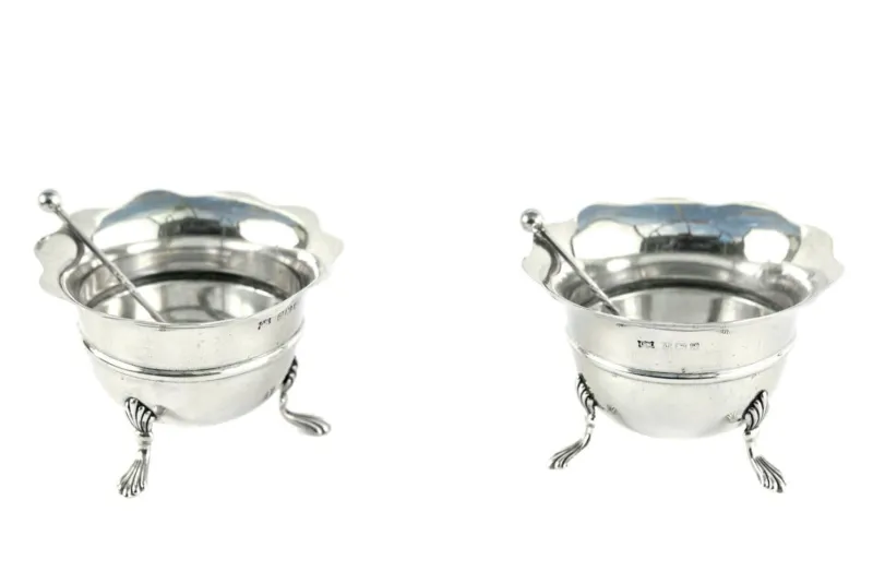 New Pamono Antique Silver Salt Shakers, 1906, Set of 2