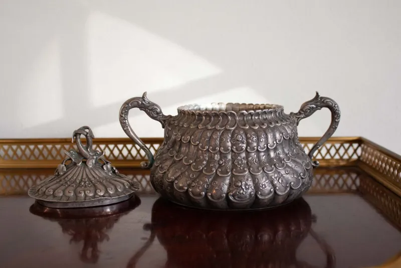 Outlet Pamono Antique Silver Sugar Bowl