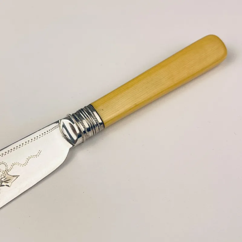 Pamono Antique Silver-Plated Fish Knifes and Forks for 12 from Sheffield, England, 1910s, Set of 24> Cutlery & Serving Utensils