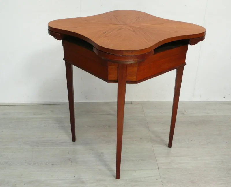 Pamono Antique Small Game Table and Tea Table in Oak Wood, 1900s