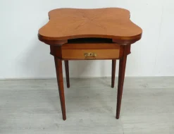 Pamono Antique Small Game Table and Tea Table in Oak Wood, 1900s