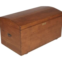 Pamono Antique Solid Pine Traveling Trunk> Trunks Crates & Baskets