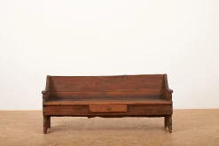 Pamono Antique Solid Wood Bench with Small Drawer> Benches
