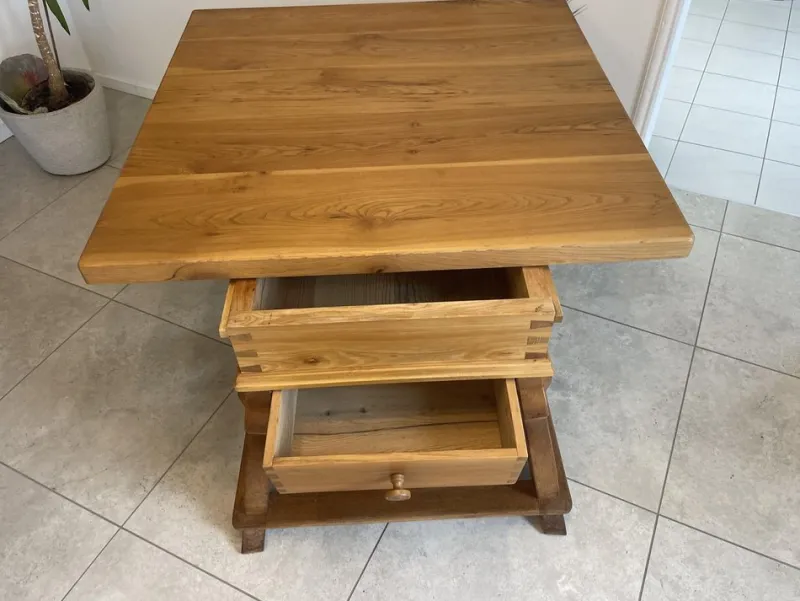 Pamono Antique Solid Wood Farmhouse Table> Worktables & Workbenches