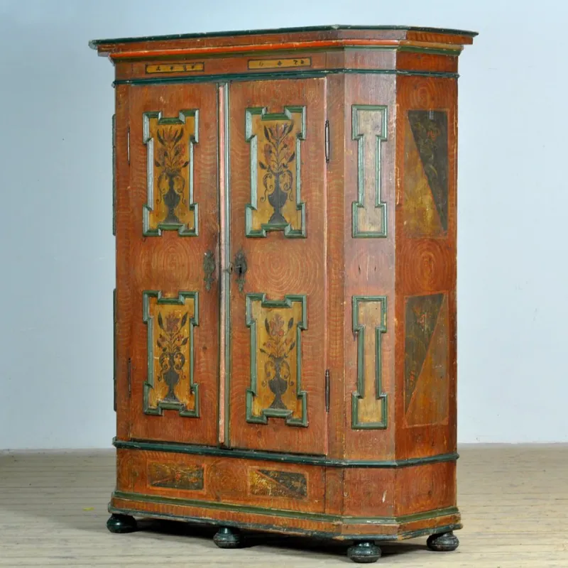 Sale Pamono Antique South German Folk Art Hand-Painted Armoire, 1807