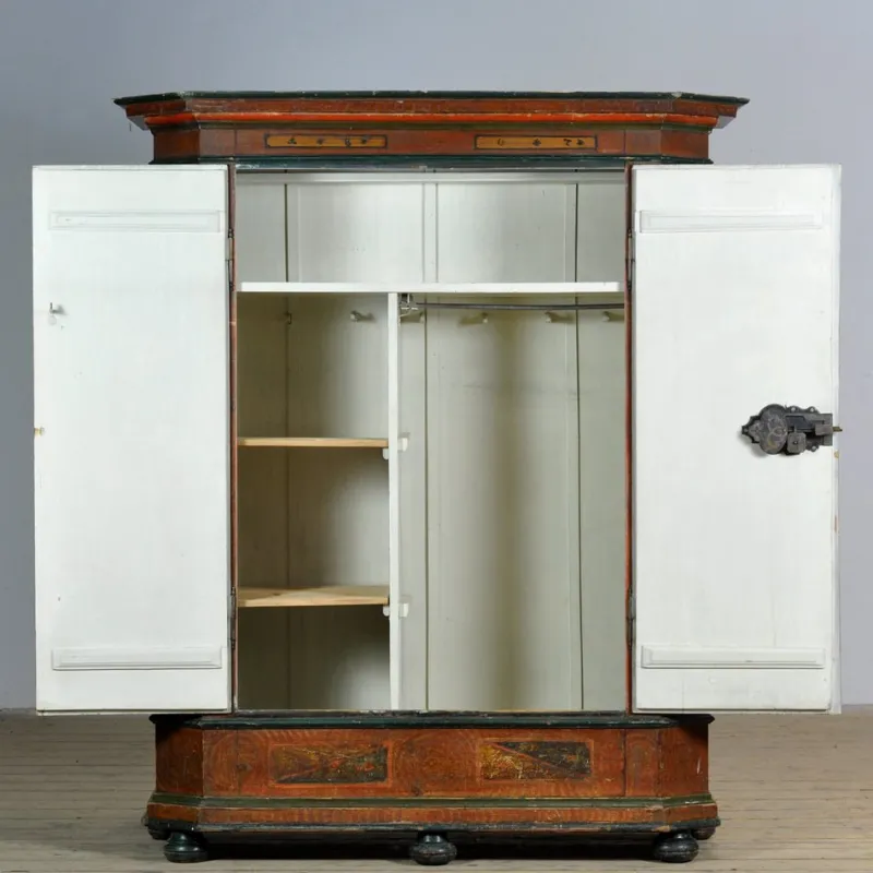 Sale Pamono Antique South German Folk Art Hand-Painted Armoire, 1807