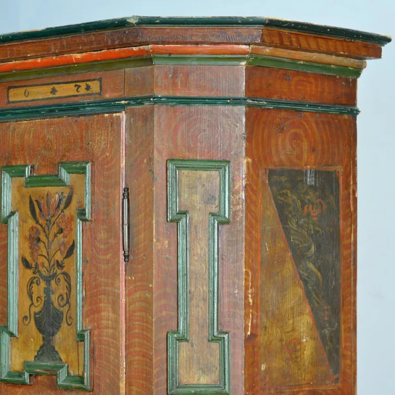 Sale Pamono Antique South German Folk Art Hand-Painted Armoire, 1807