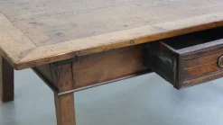 Pamono Antique Southern European Chestnut Coffee Table with Drawer, 18th Century><noscript><img width=
