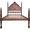 Pamono Antique Spanish Bed with Wood Slabs, 1900