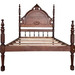 Pamono Antique Spanish Bed with Wood Slabs, 1900