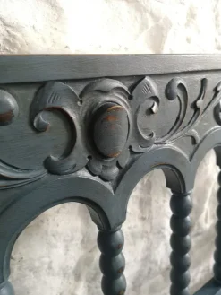 Pamono Antique Spanish Painted Chestnut Settle Bench, 1880><noscript><img width=