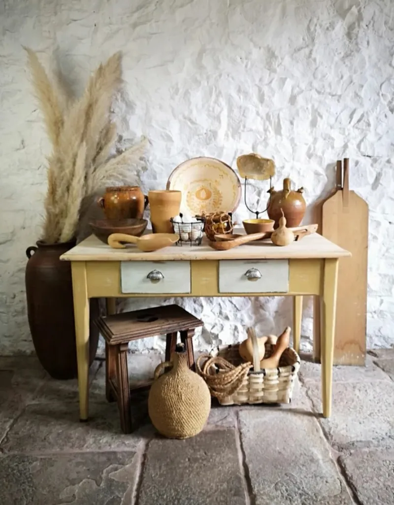 Pamono Antique Spanish Pine Kitchen Table, 1880> Dining Tables & Sets
