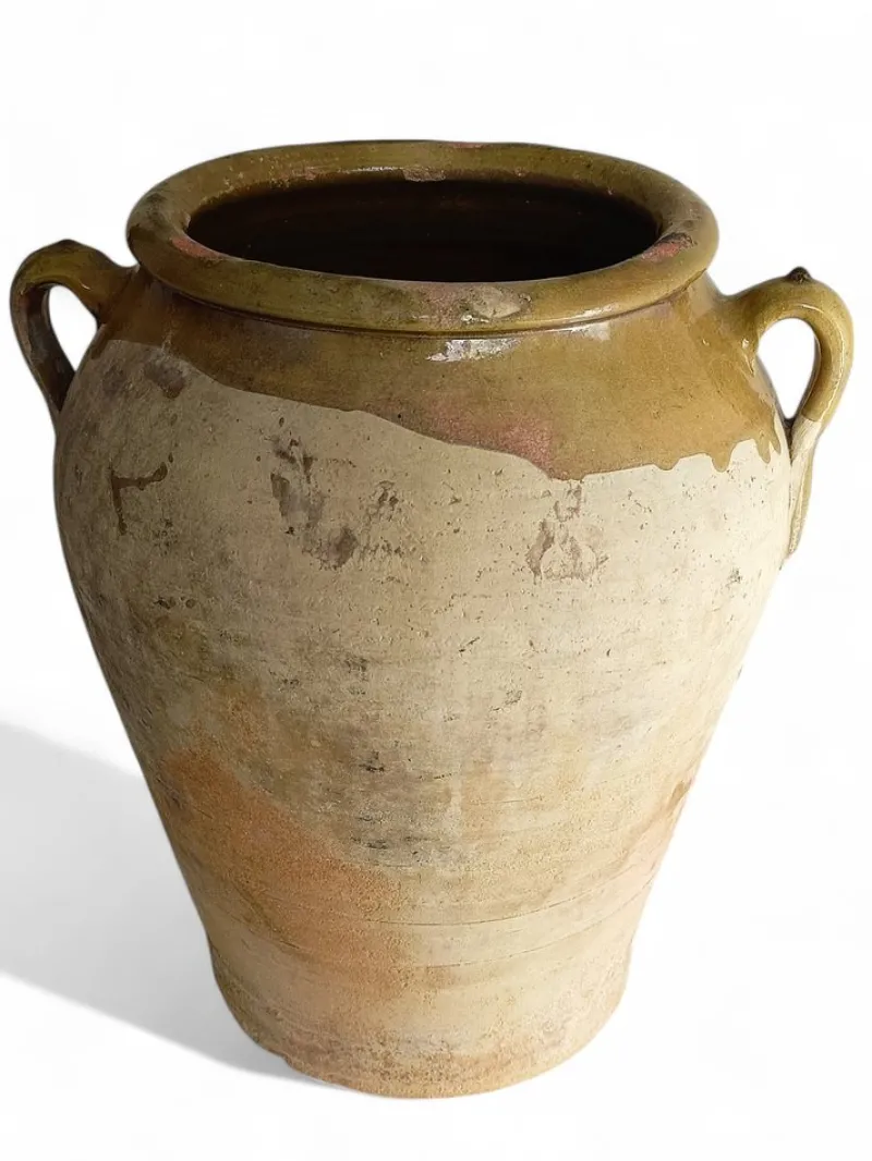 Hot Pamono Antique Spanish Terracotta Olive Oil Jar with Patina, 1890s