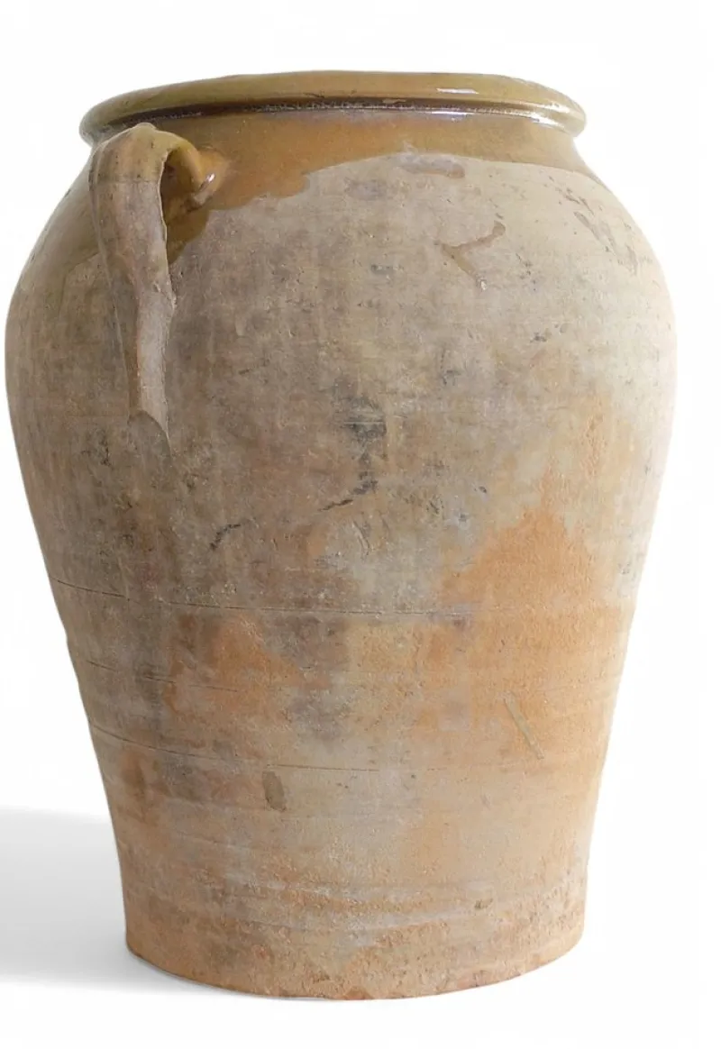 Hot Pamono Antique Spanish Terracotta Olive Oil Jar with Patina, 1890s