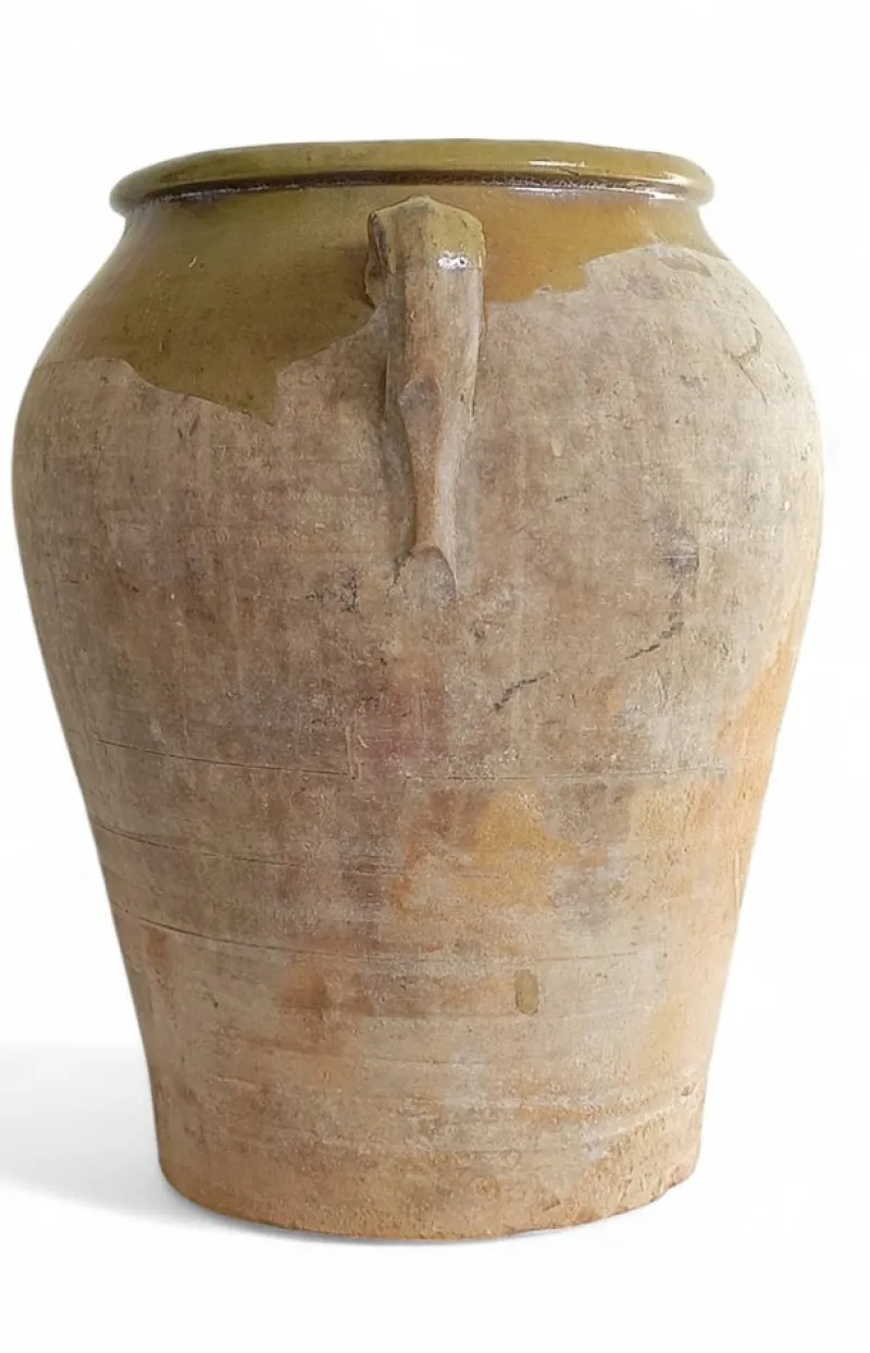 Hot Pamono Antique Spanish Terracotta Olive Oil Jar with Patina, 1890s