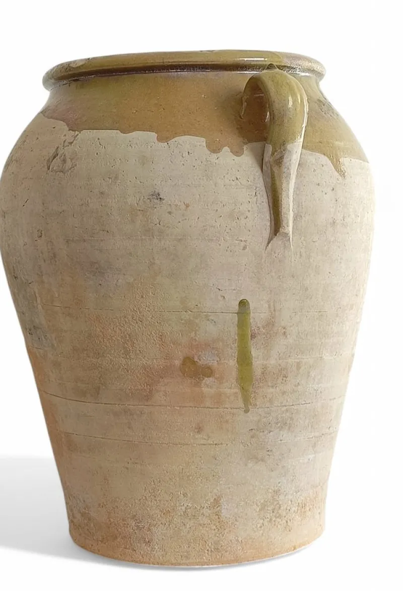 Hot Pamono Antique Spanish Terracotta Olive Oil Jar with Patina, 1890s