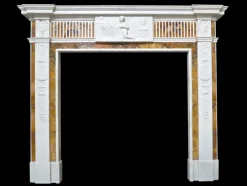 Hot Pamono Antique Statuary and Convent Sienna Marble Fireplace Mantel