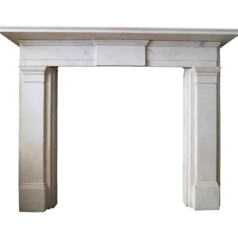 Pamono Antique Statuary Fireplace in White Marble, 1810> Fireplaces And Mantels