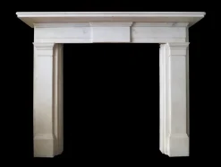 Pamono Antique Statuary Fireplace in White Marble, 1810><noscript><img width=