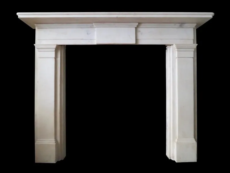 Pamono Antique Statuary Fireplace in White Marble, 1810> Fireplaces And Mantels