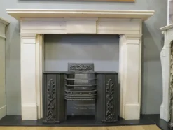 Pamono Antique Statuary Fireplace in White Marble, 1810><noscript><img width=