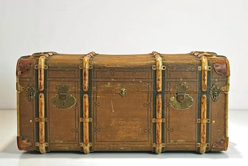 Pamono Antique Steamer Trunk by Moritz Mädler for Mädler, Germany, 1890s