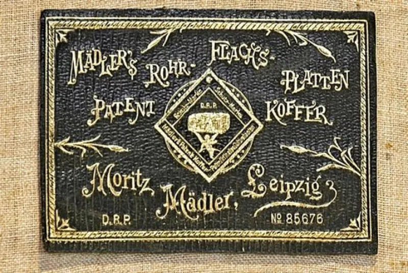 Pamono Antique Steamer Trunk by Moritz Mädler for Mädler, Germany, 1890s