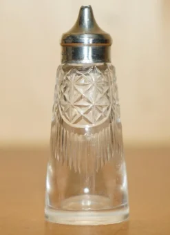 Online Pamono Antique Sterling Silver & Cut Glass Crystal Salt Shaker from John Grinsell & Sons, 1909